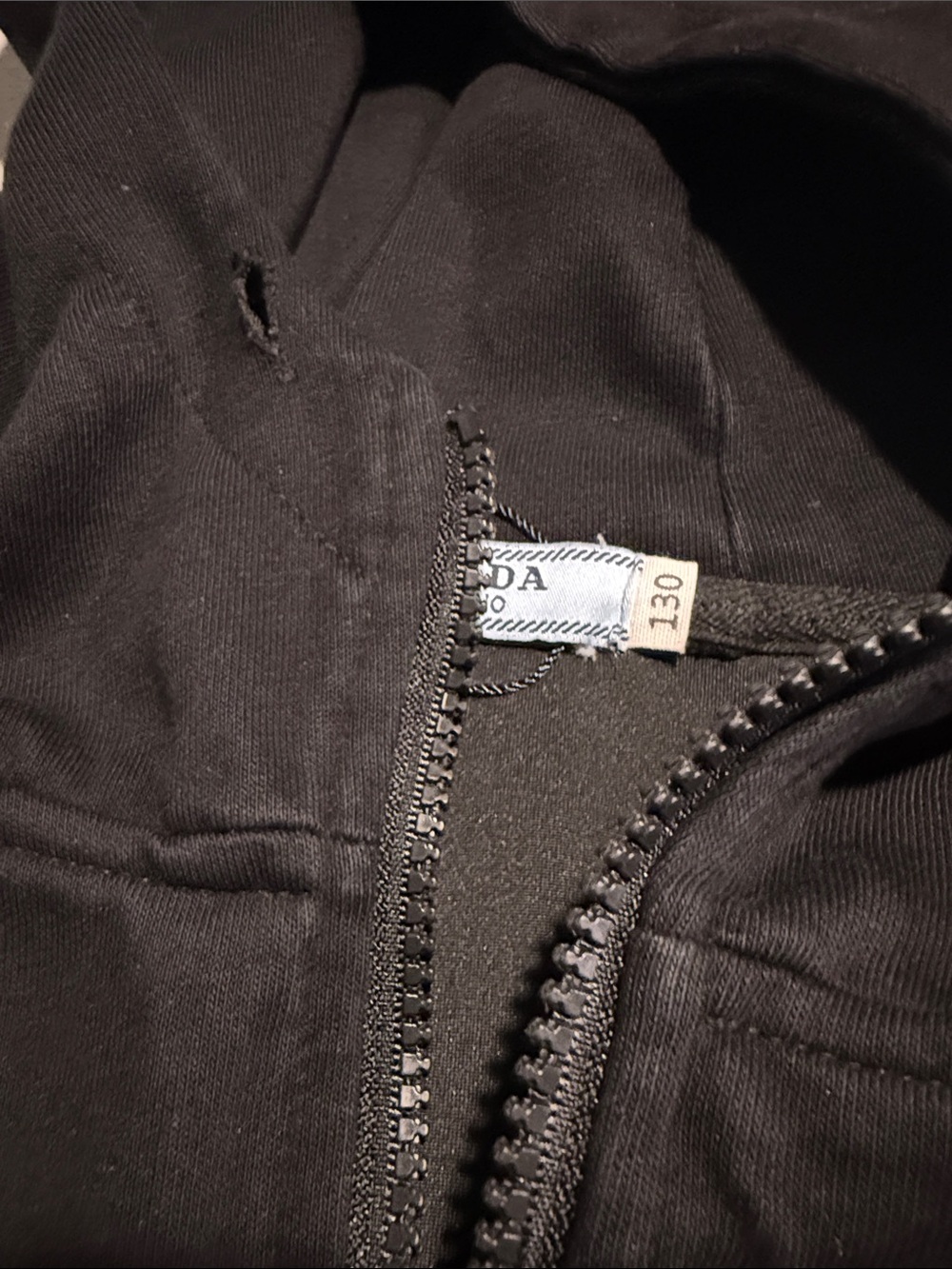 Prada Kids Quarter-zip Black Hoodie with Red Stripe Detail - Picture 2 of 5
